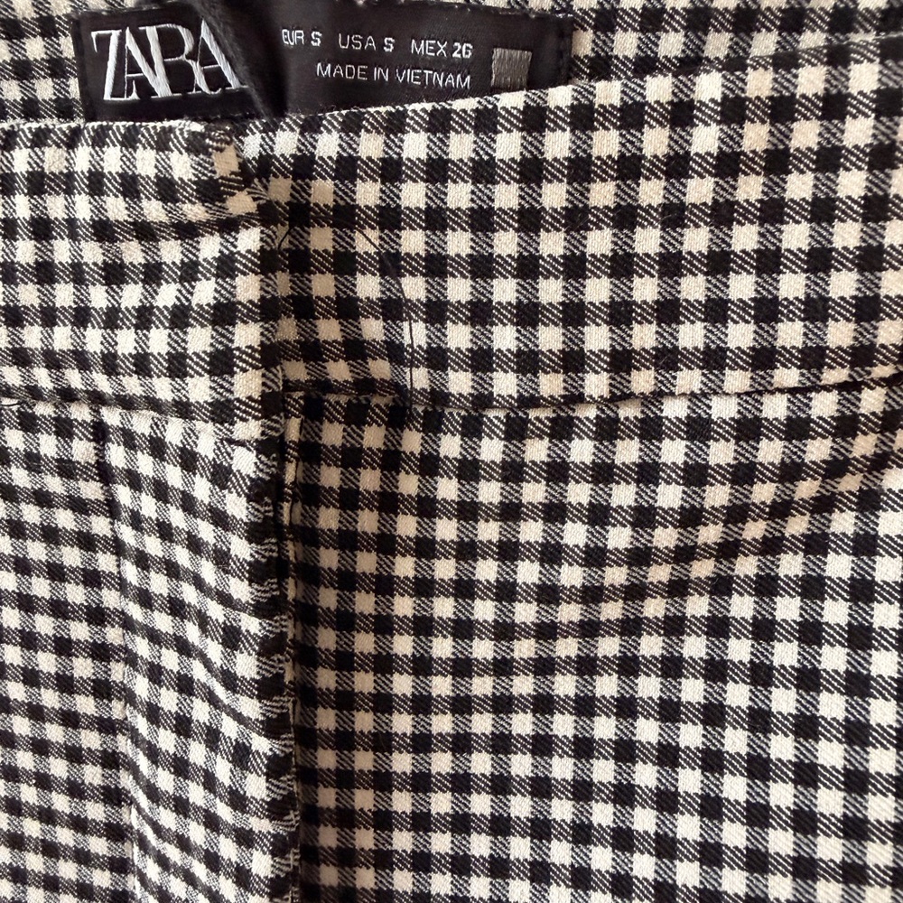 ZARA Black & White Gingham Pants